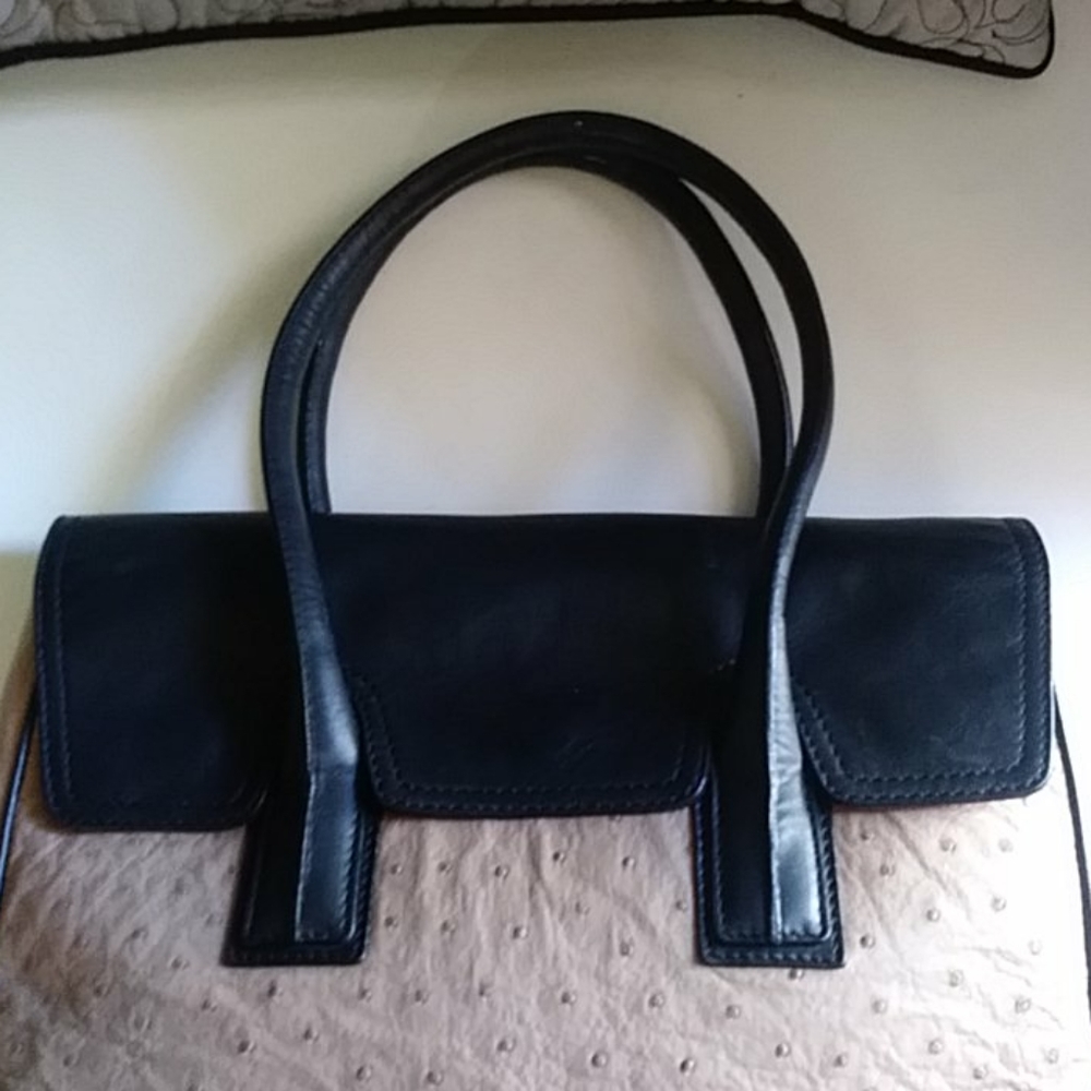 Victor Hugo satchel ostrich tote bag - Picture 6 of 8
